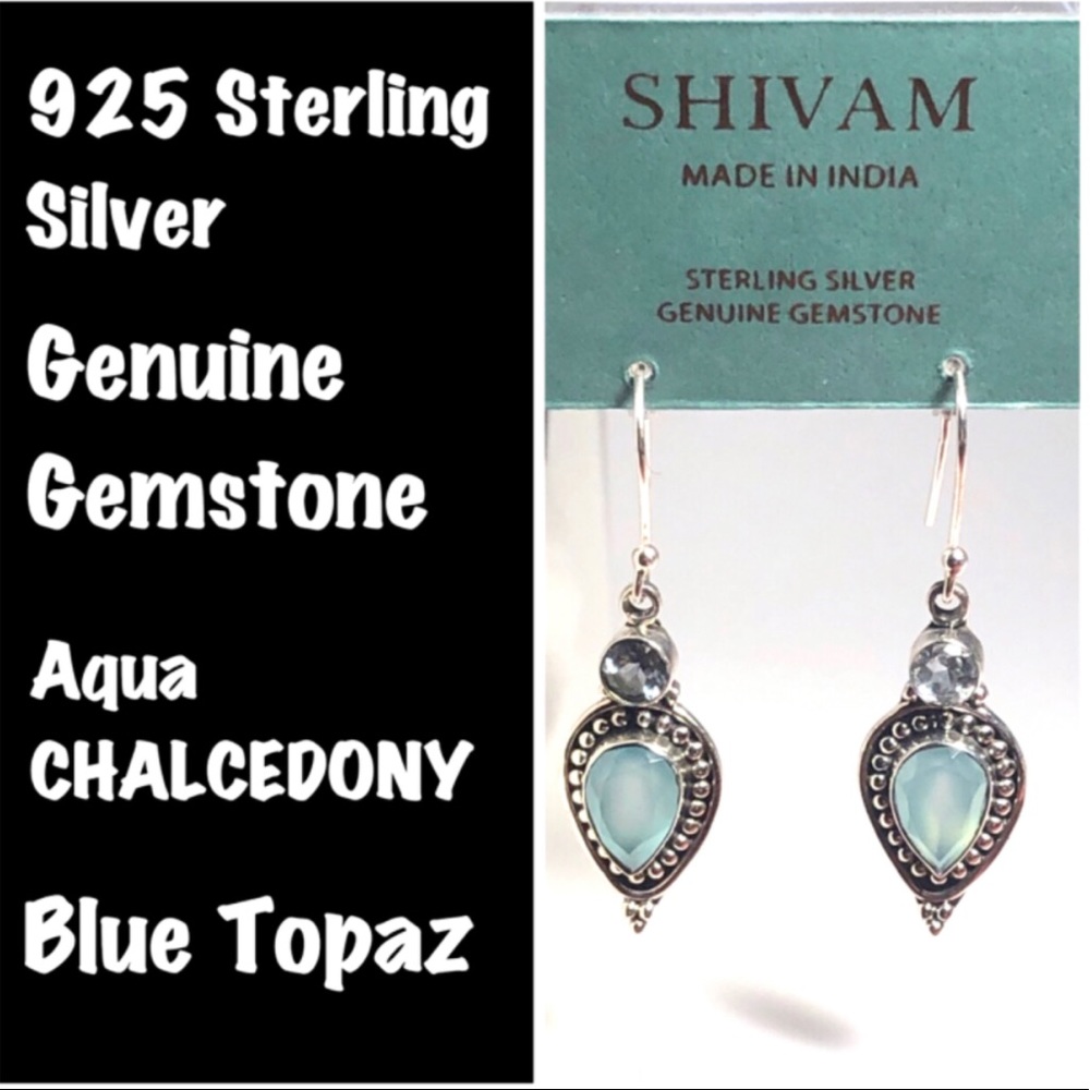 Gorgeous 925 Silver Genuine Gemstone Earrings - Picture 1 of 7